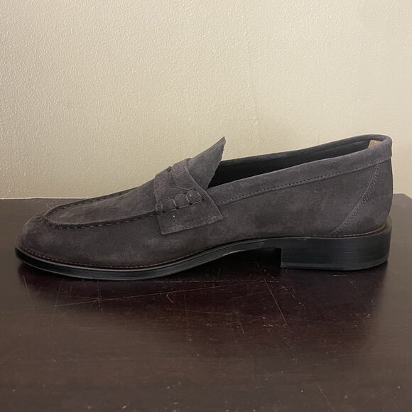 BANANA REPUBLIC Men's Suede Loafers Dark Gray/Brown Shoes - Picture 5 of 8